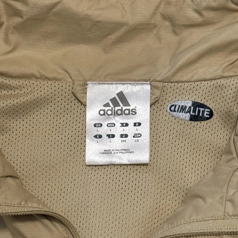 Y2K Adidas Denver Climalite Gold Pullover Windbreaker Zip Pockets‎ Size Large